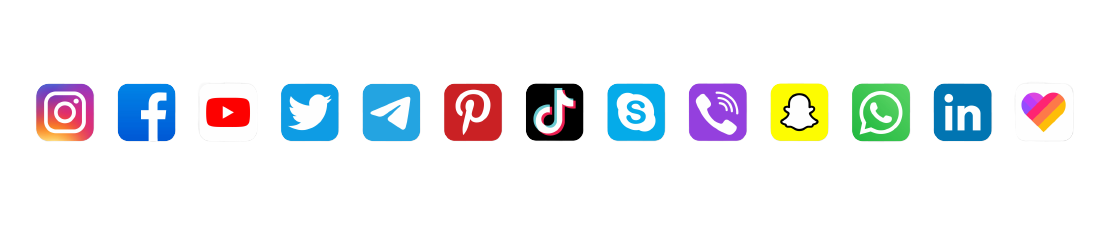 Social Media Icons aller Plattformen