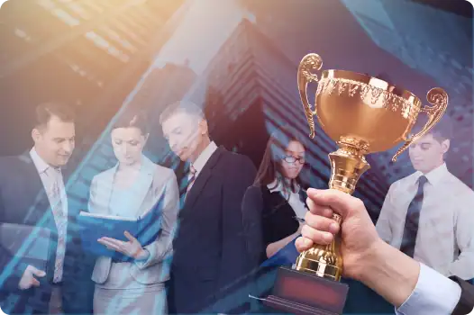 Pokal für gute Leistungen der KUWEZU Werbeagentur