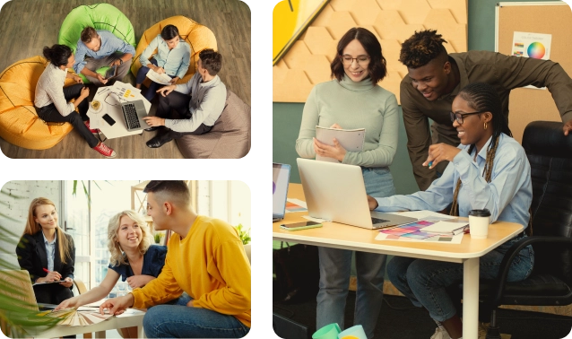 Kreative Teamarbeit im Büro